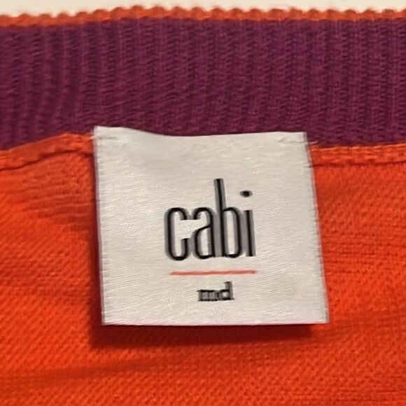 CAbi Piccolo Tiger Lily Orange Cropped Cotton Shrug Cardigan Size Medium - Picture 8 of 10